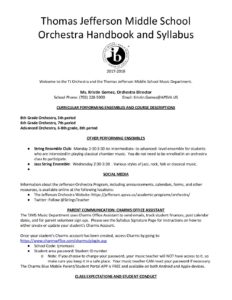 Orchestra Opening of School Packet Syllabus 1718-4