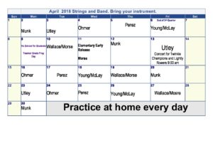 April 2018 Calendar Abingdon