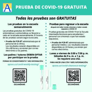 COVID Testing Flyer - Español