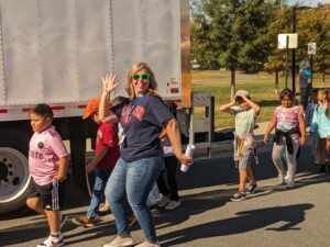Ms. Edmonds and 2nd Grade Students Walking in the Fall Parade
